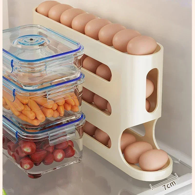 EggSlide – Caixa de Armazenamento Automática Deslizante para Ovos no Frigorífico