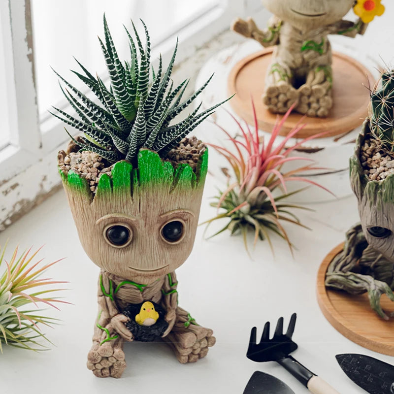Jarrón Decorativo con Figura de Árbol | Macetero para Casa y Oficina