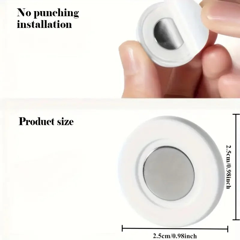 Magnetic Remote Holder | No-Drill Wall Mount | Set of 3 | White