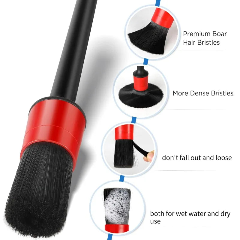 Conjunto AutoBrush – Kit de escovas de detalhe interior para carro de 5 peças