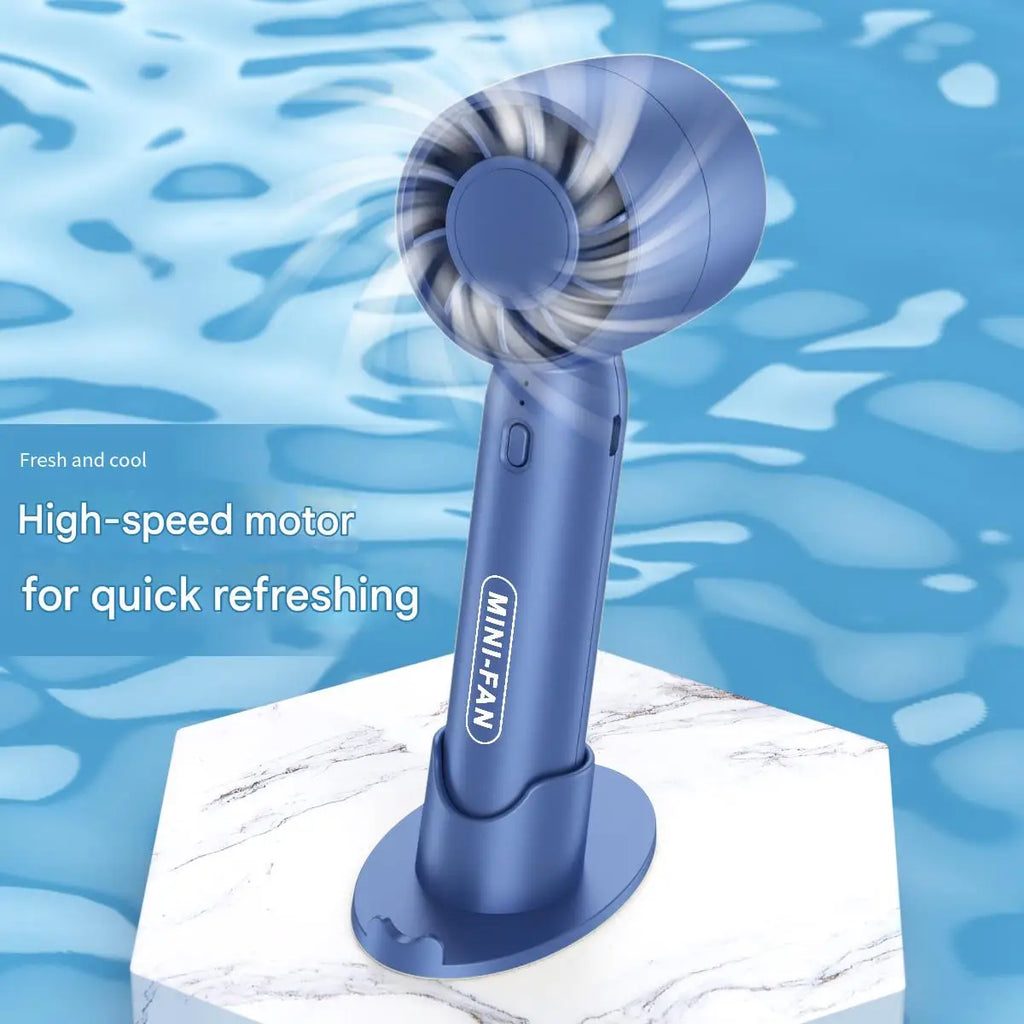 Mini ventilador de mano portátil | Recargable por USB con base de escritorio