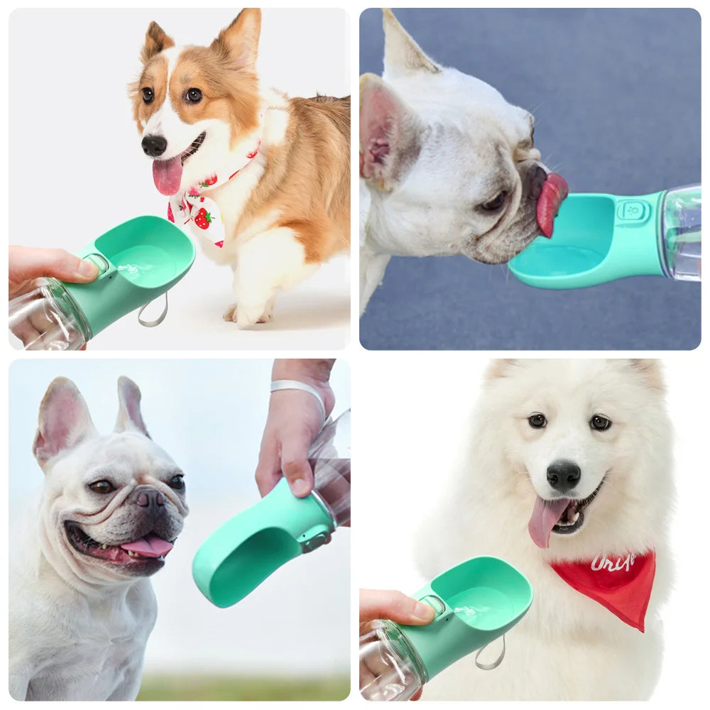 Garrafa de Água Portátil para Animais de Estimação | Garrafa à Prova de Fugas com Tigela Incorporada para Cães e Gatos