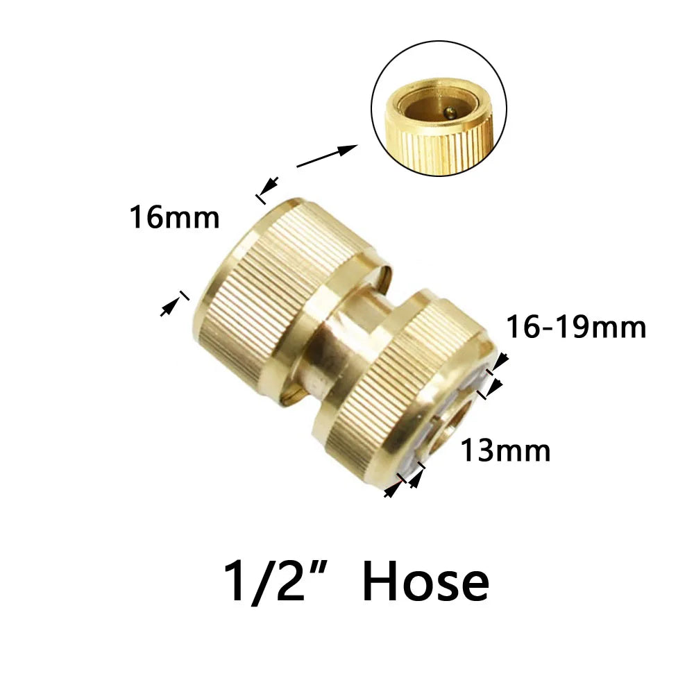 Conector rápido de latón para manguera de jardín | Rosca de 1/2", 3/4", 5/8" | Acoplamientos macho y hembra