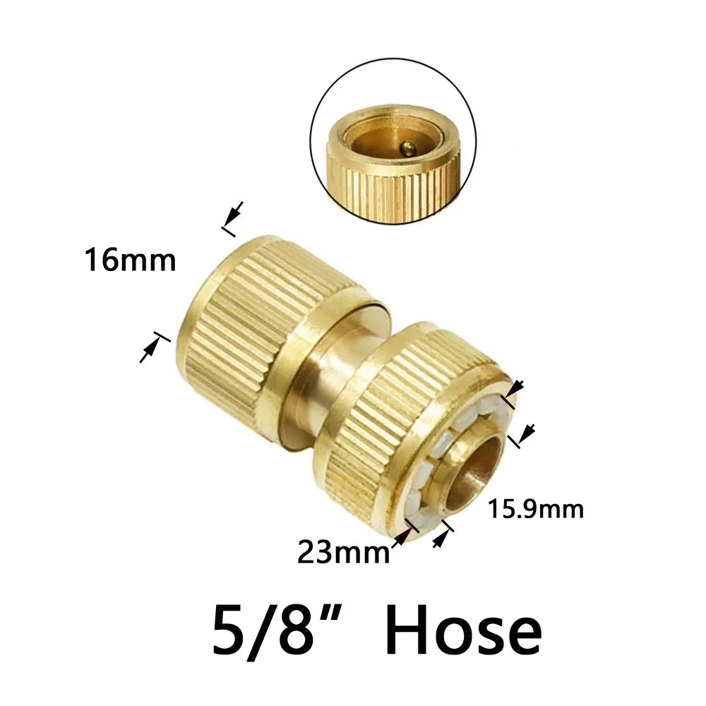Conector rápido de latón para manguera de jardín | Rosca de 1/2", 3/4", 5/8" | Acoplamientos macho y hembra