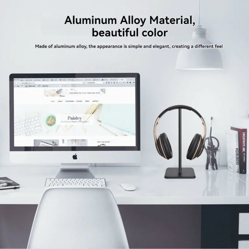 DeskHold Pro – Soporte de aluminio para auriculares y cascos
