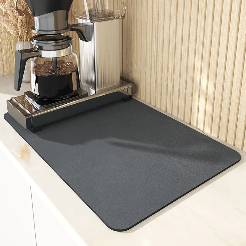 Tapete de Secagem Absorvente para Cozinha e Casa de Banho | Base Antiderrapante para Secar Louça