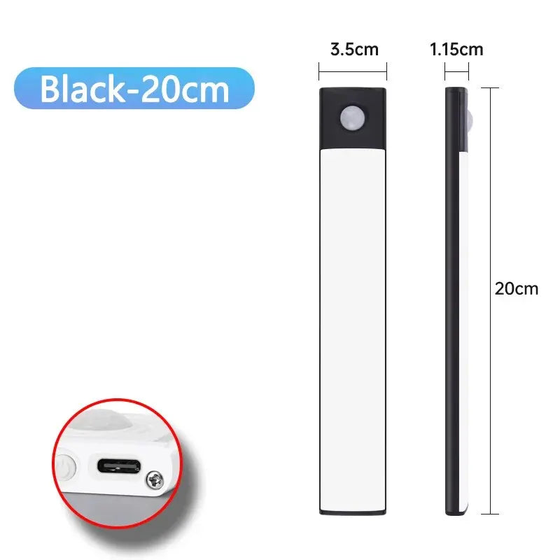CabinetGlow – Luz LED Recargable USB-C para Gabinetes con Sensor de Movimiento