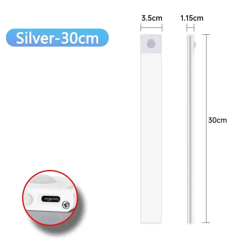 CabinetGlow – Luz LED Recargable USB-C para Gabinetes con Sensor de Movimiento