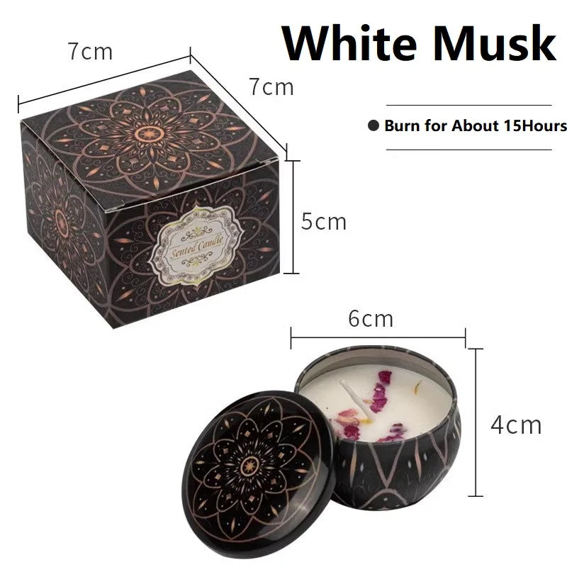 Velas aromáticas de cera de soja – Caja de regalo de metal | Paquete de 1 o 4