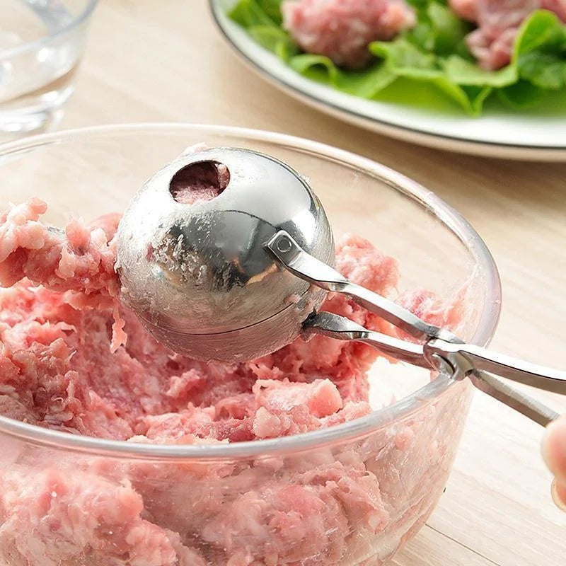Pinça para Fazer Almôndegas e Bolinhos de Arroz em Aço Inoxidável — P/M/G