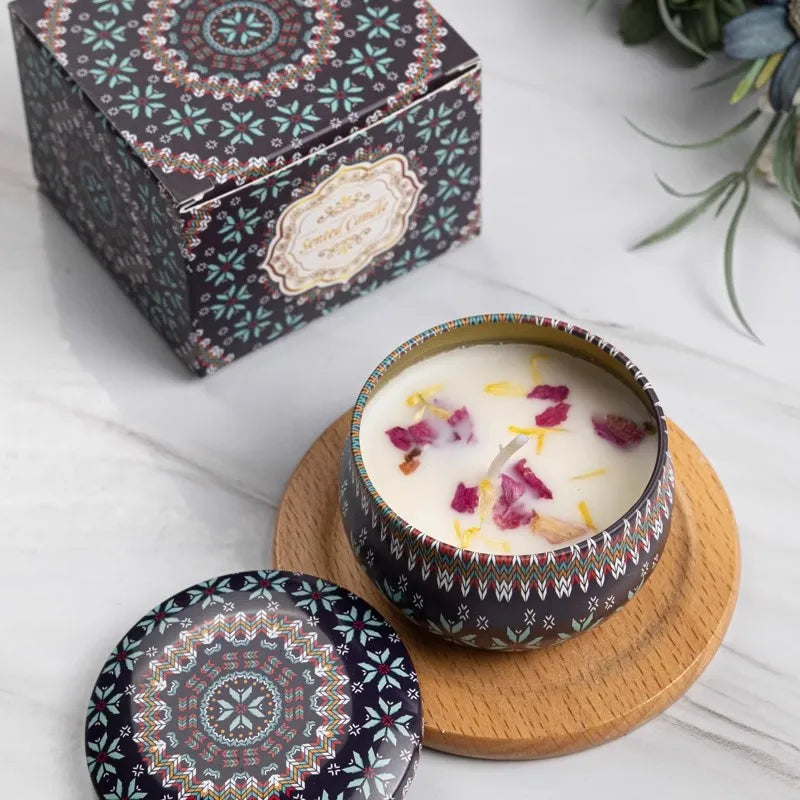 Velas Perfumadas de Cera de Soja – Caixa de Presente de Ferro | Pacote com 1 ou 4