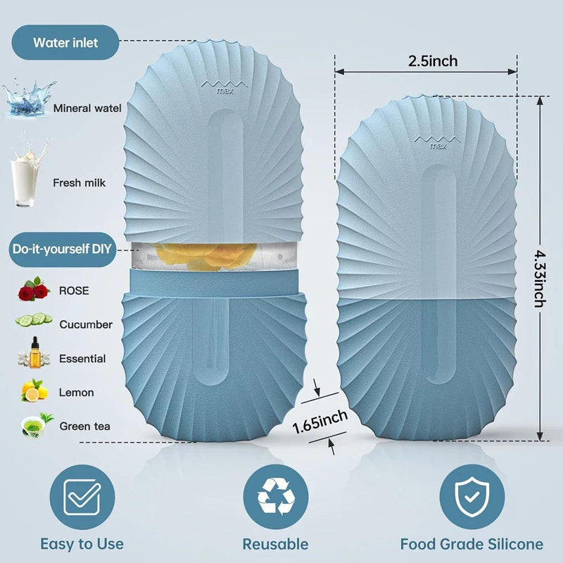 Rolo de Gelo para o Rosto — Massagem Facial de Silicone e Ferramenta para Brilho