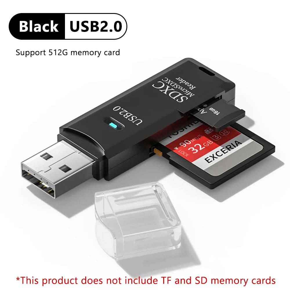 Lector de tarjetas USB 2 en 1 – TF y SD | USB 2.0 y 3.0
