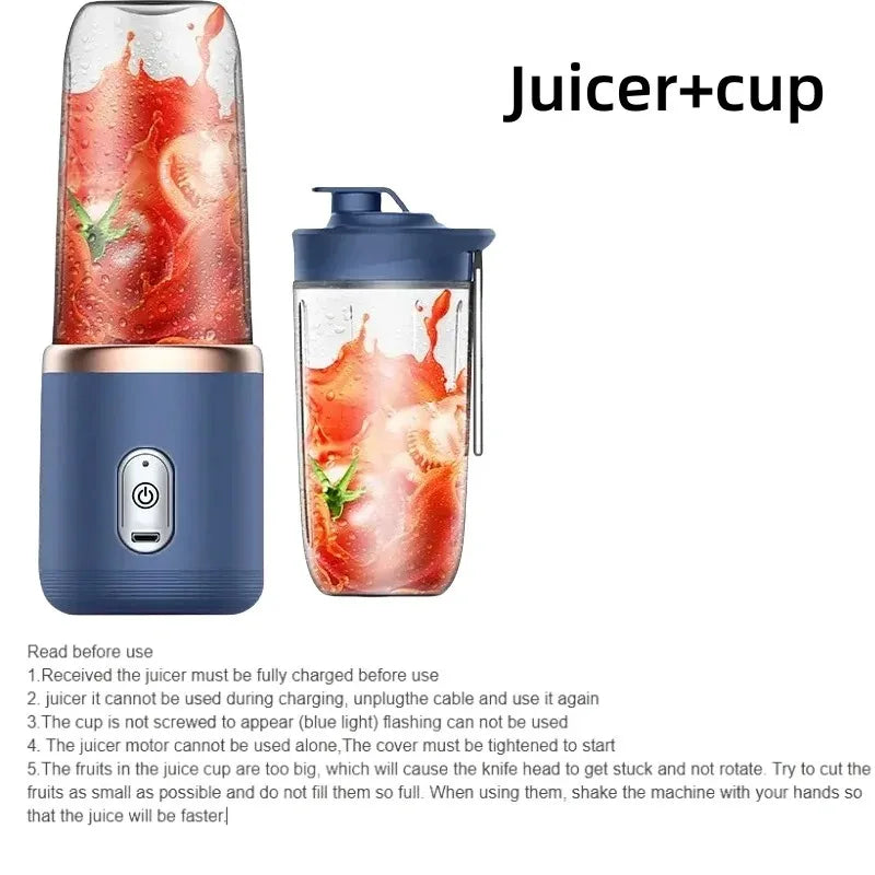 Mini Batidora USB Portátil 400ml — Licuadora de Viaje para Batidos y Smoothies
