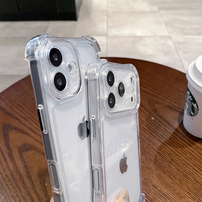 Capa Anti-choque Transparente para iPhone | Capa Protetora Fina Transparente para iPhone X a iPhone 17 Pro Max