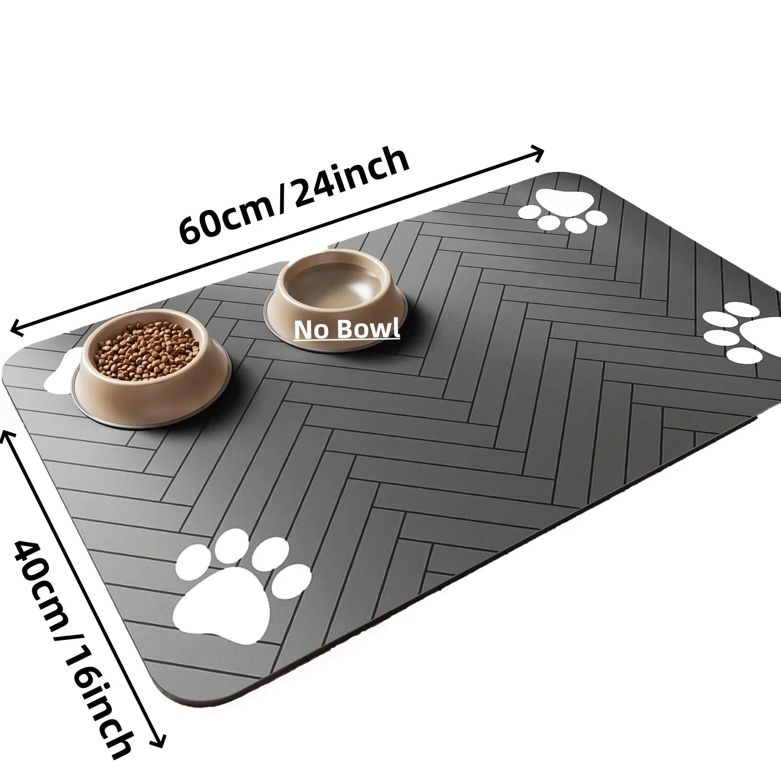 Alfombrilla absorbente para comederos de mascotas | Individual antideslizante e impermeable para cuencos de comida y agua de gatos y perros