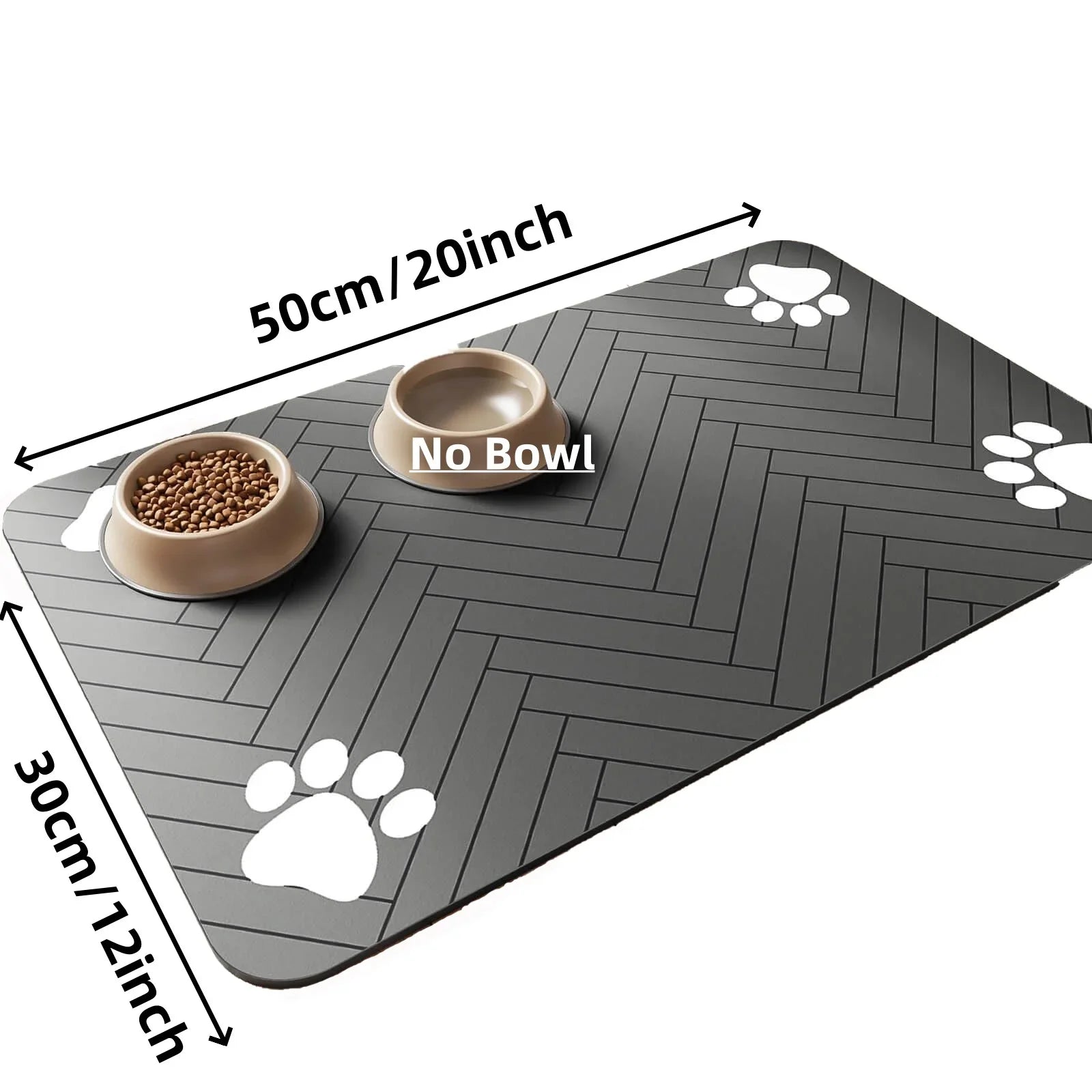Alfombrilla absorbente para comederos de mascotas | Individual antideslizante e impermeable para cuencos de comida y agua de gatos y perros