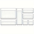 Modular Drawer Organizer Set | Clear Plastic Trays | 7 to 25 Pieces