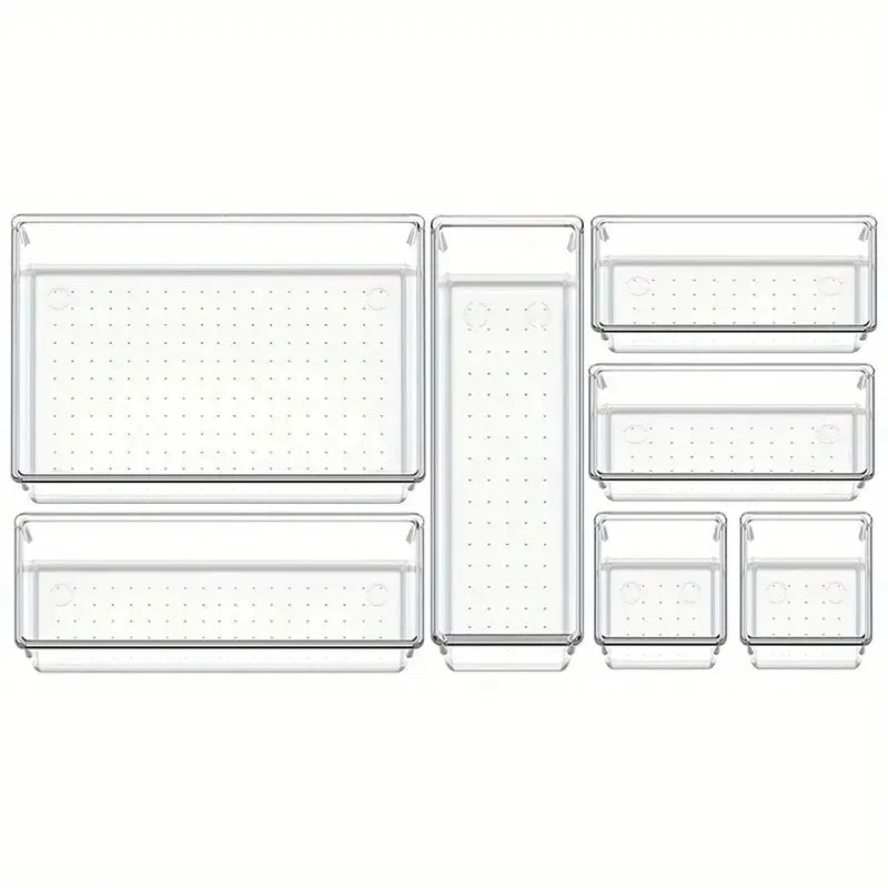 Conjunto de Gavetas 10 – Conjunto de 10 Organizadores de Gavetas em Plástico Transparente