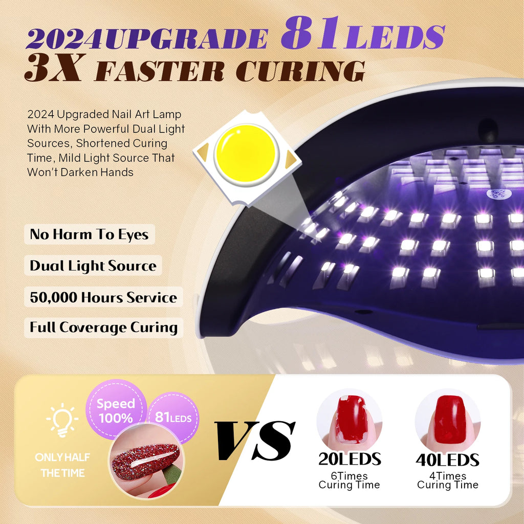 NailGlow Pro – Candeeiro de Unhas LED UV 48W para Verniz de Gel
