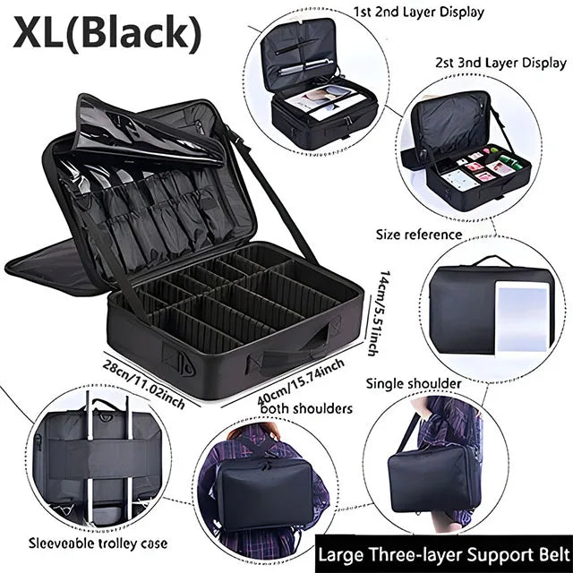 GlamCase – Organizador Profissional de Maquilhagem de Grande Capacidade
