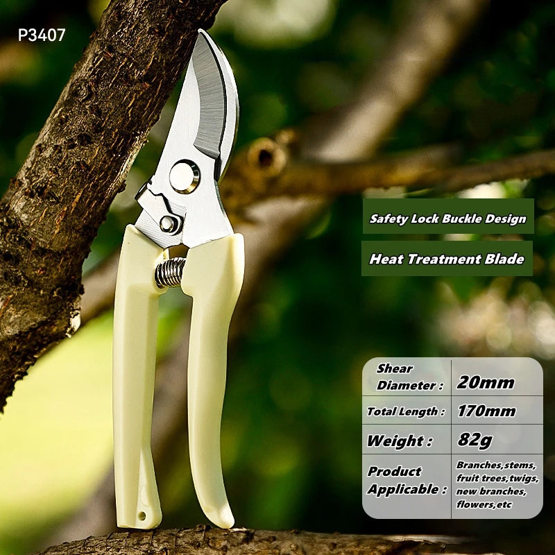 Tesoura de Poda Profissional para Jardim | Lâmina de Aço Carbono SK-5 | Bonsai, Árvores de Fruto e Flores