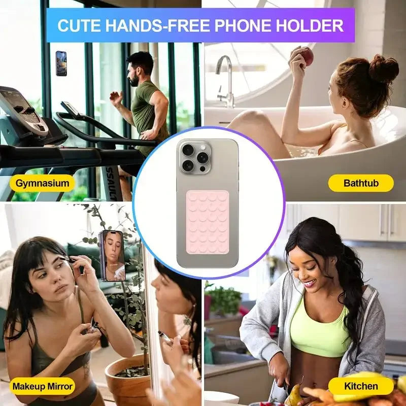 Silicone Suction Phone Holder | Anti-Slip Wall & Desk Mount | 11 Colors