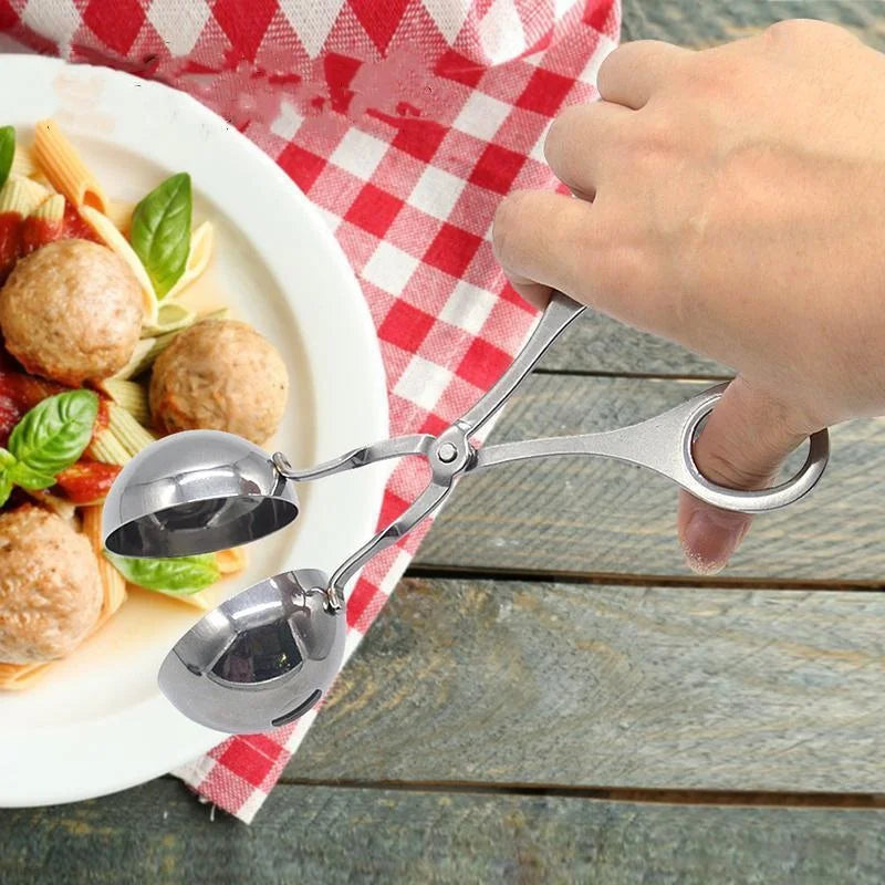 Pinça para Fazer Almôndegas e Bolinhos de Arroz em Aço Inoxidável — P/M/G