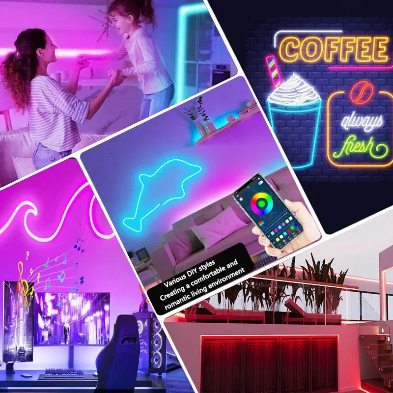 Fita de LED Néon RGB — 1m / 2m / 3m / 5m