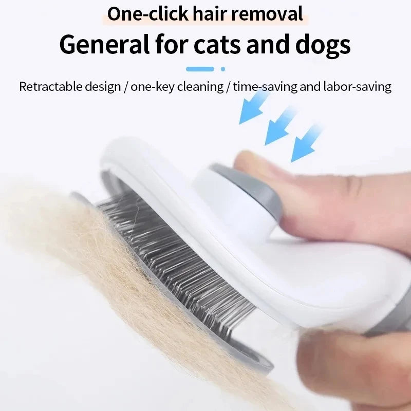 GroomBrush – Cepillo Slicker de limpieza automática para eliminar el pelo de mascotas