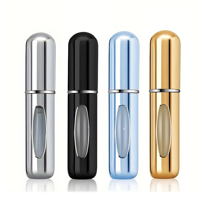 Mini pulverizador de perfume recargable | Atomizador de viaje de aluminio de 5 ml | Azul, Negro, Plata y Oro