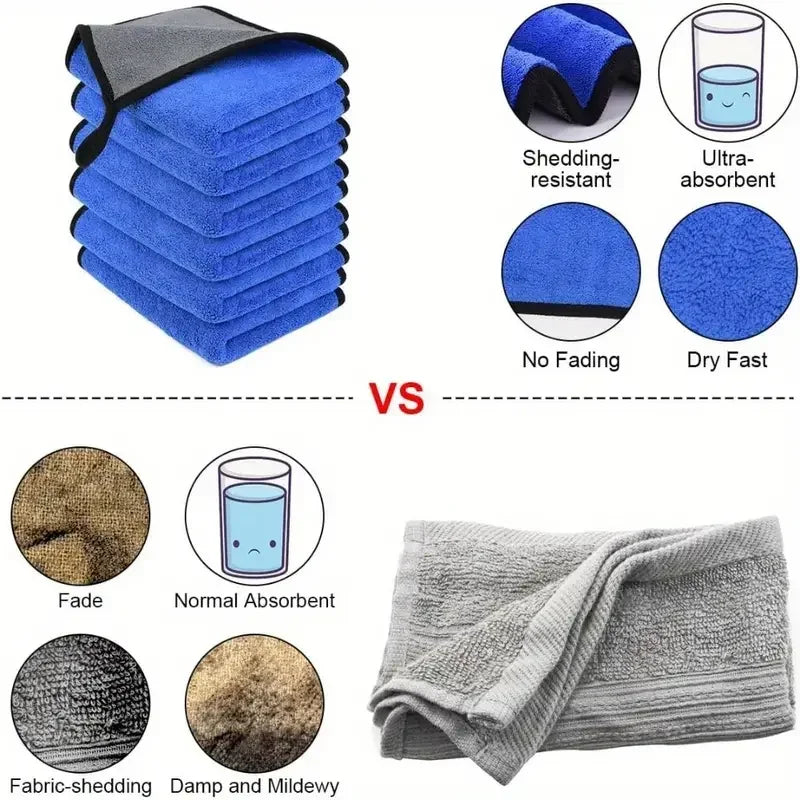 Coral Fleece Microfiber Car Towel 500GSM — Soft, Quick-Dry, Multi-Pack