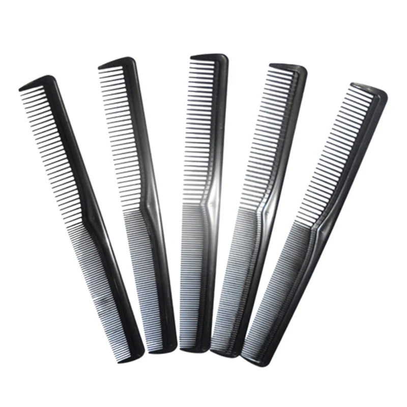 CombSet Pro – Juego de 5 Peines de Fibra de Carbono | Resistente al Calor | Dientes Finos y Anchos
