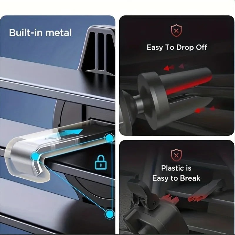 Soporte de teléfono para rejilla de ventilación de coche | Montaje con clip universal | 4,7"-6,7"