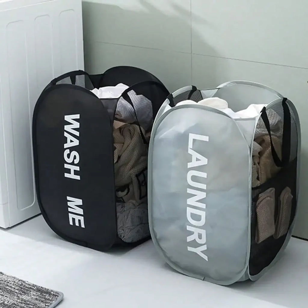 Cesto de Roupa Suja Portátil e Dobrável de Rede LaundryPop Go
