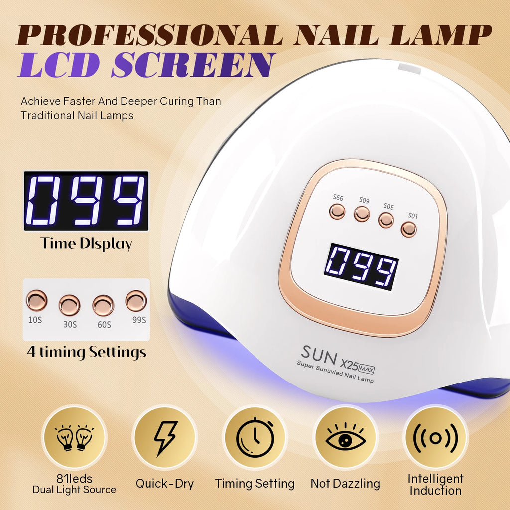 NailGlow Pro – Candeeiro de Unhas LED UV 48W para Verniz de Gel