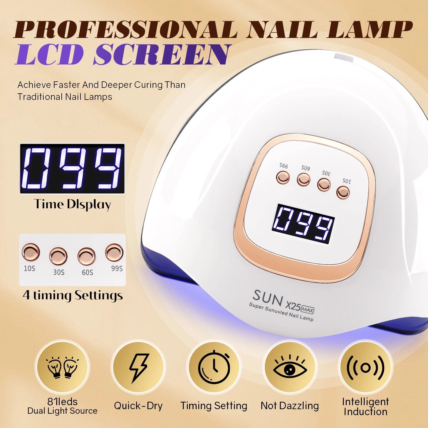 NailGlow Pro – Candeeiro de Unhas LED UV 48W para Verniz de Gel