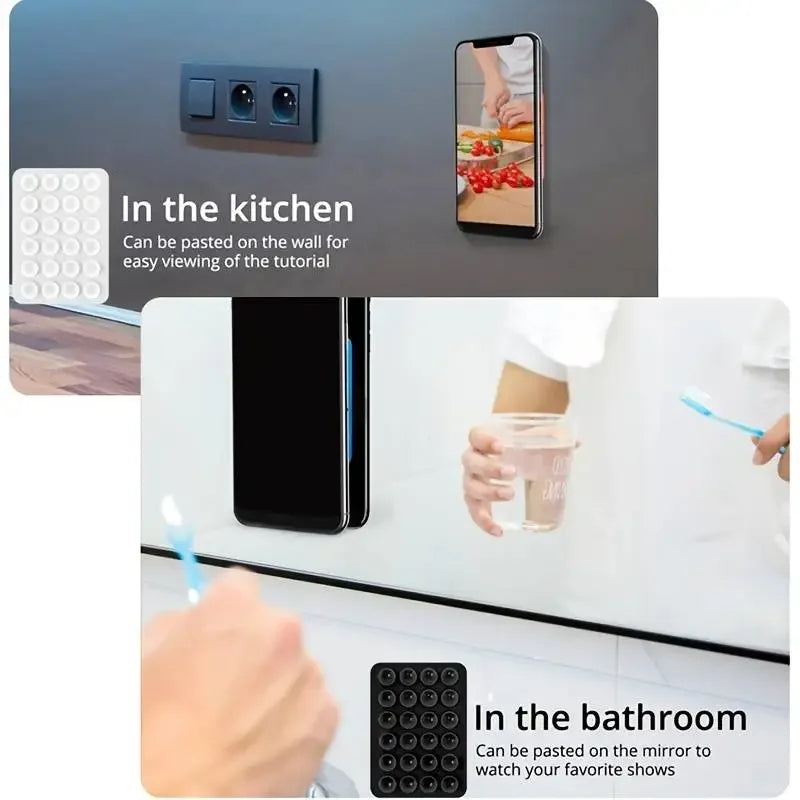 Silicone Suction Phone Holder | Anti-Slip Wall & Desk Mount | 11 Colors