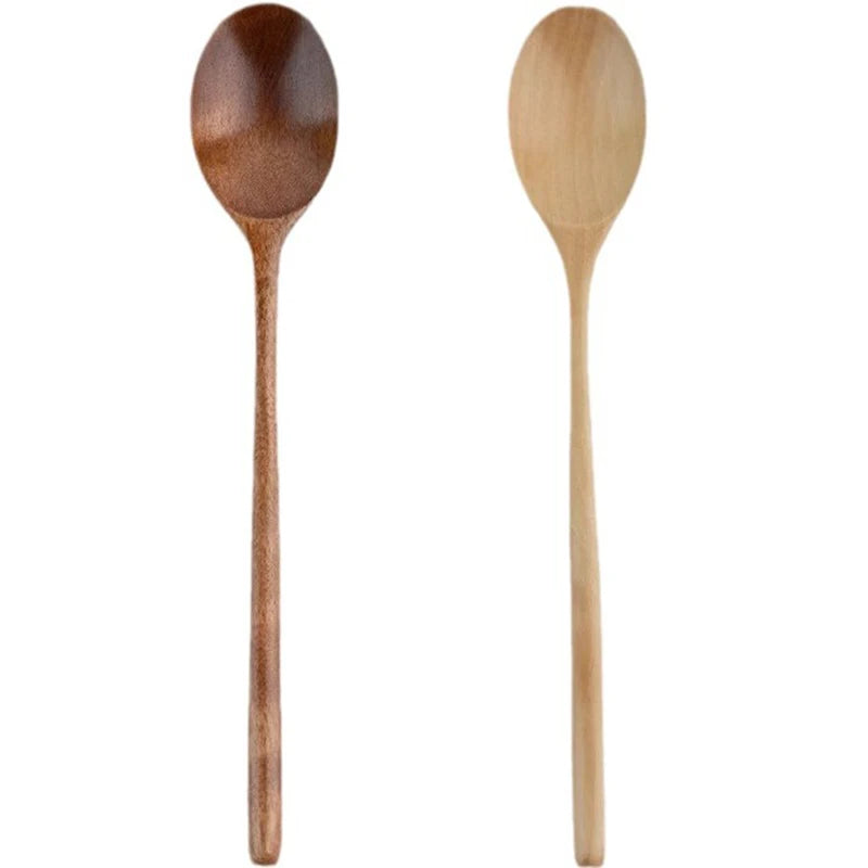 Juego de cucharas de madera natural — Utensilios de cocina y comedor