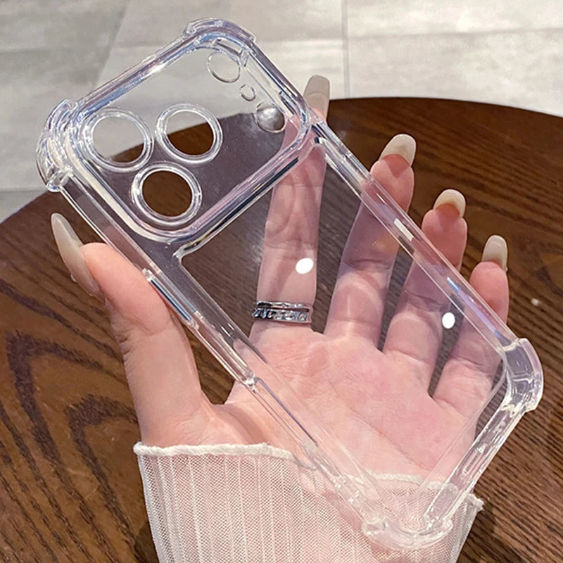 Funda Transparente Antichoque para iPhone | Cubierta Delgada Transparente con Parachoques para iPhone X a iPhone 17 Pro Max