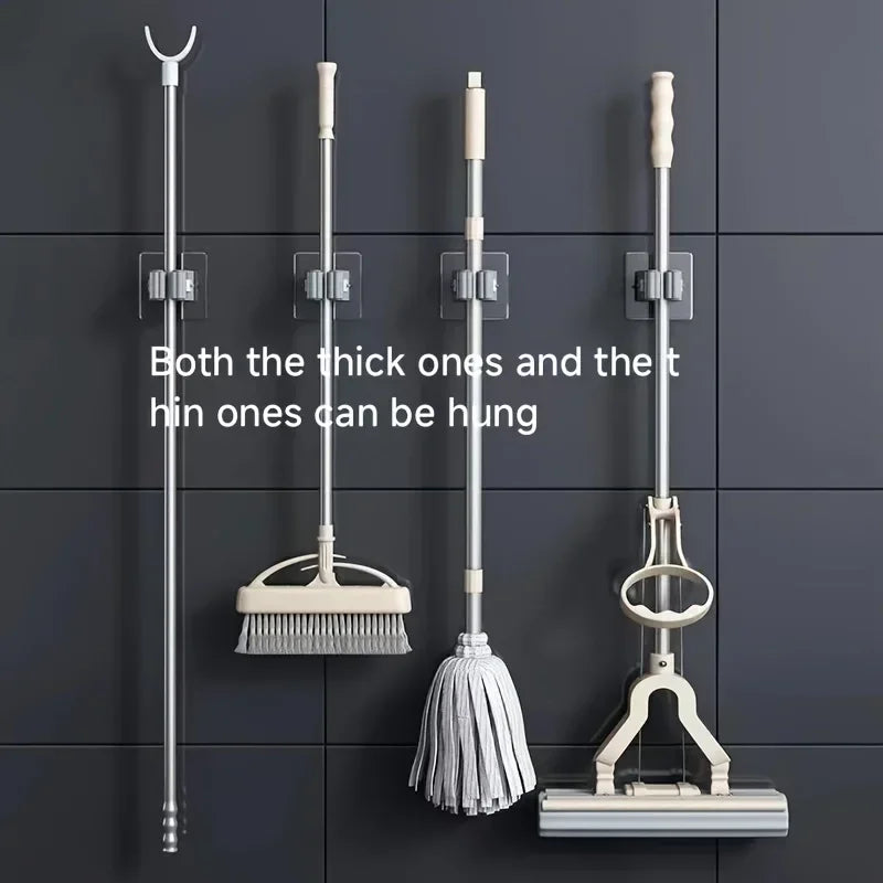 WallHold Mop – Suporte de Parede Autocolante para Vassouras e Esfregonas