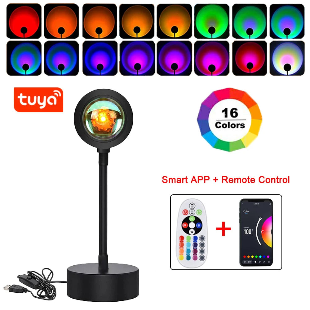 SunsetGlow – Proyector de Lámpara LED Inteligente Efecto Atardecer