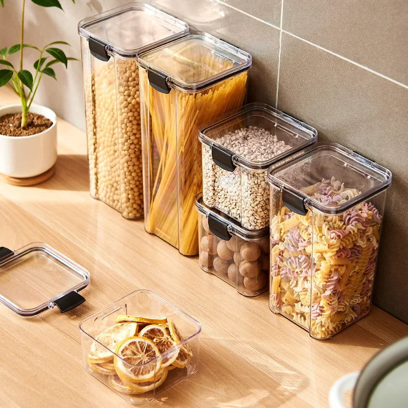 Conjunto SealJar – Frascos Herméticos para Armazenamento de Grãos e Temperos na Cozinha