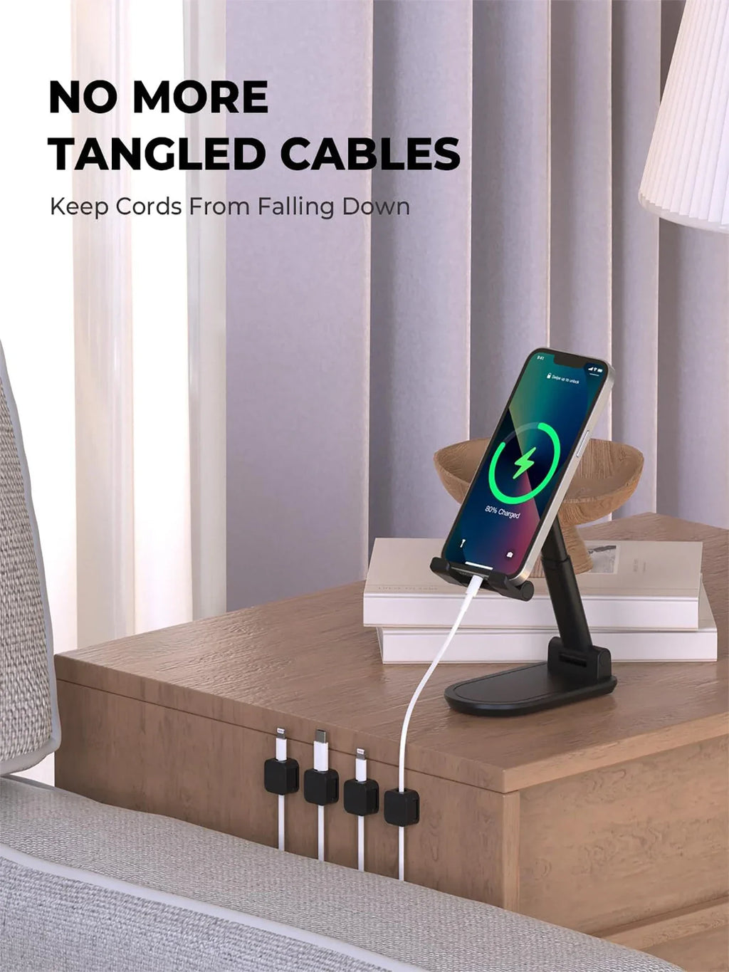 CableClip Desk – Presilhas Adesivas para Gestão de Cabos por Baixo da Secretária