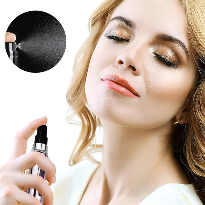 Mini pulverizador de perfume recargable | Atomizador de viaje de aluminio de 5 ml | Azul, Negro, Plata y Oro