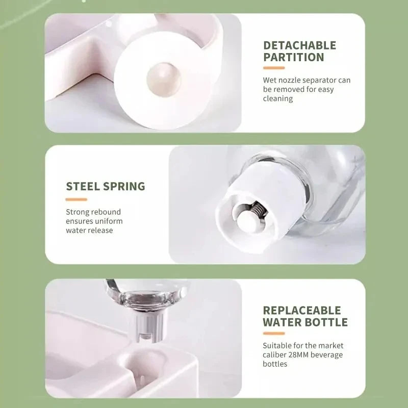 Comedero doble para gatos y perros | Cuenco doble para comida y agua con base antiderrame