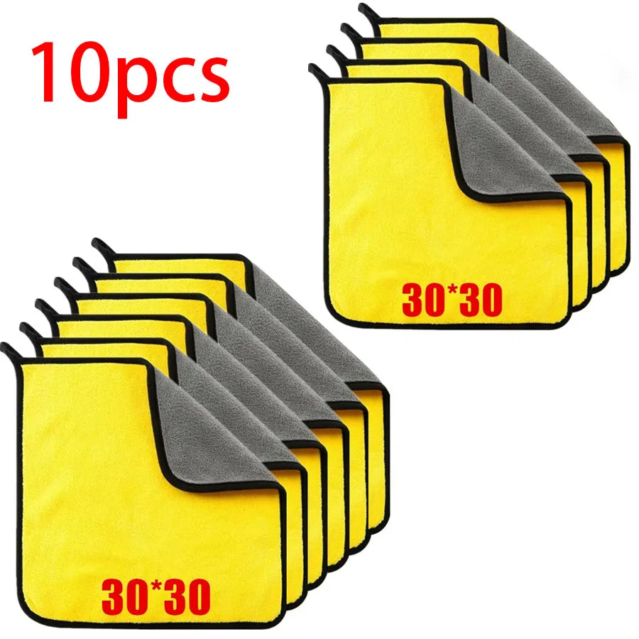 Toallas de microfibra para limpiar autos — Doble capa, paquete múltiple