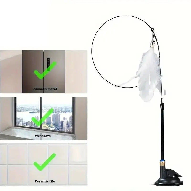 PawWand – Juguete interactivo con cascabel y plumas para gatos