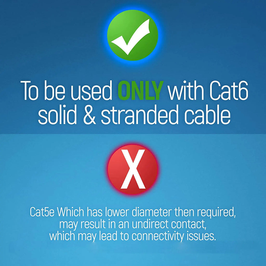 Conectores RJ45 Cat6 de paso | Paquete de 50 | Colores surtidos