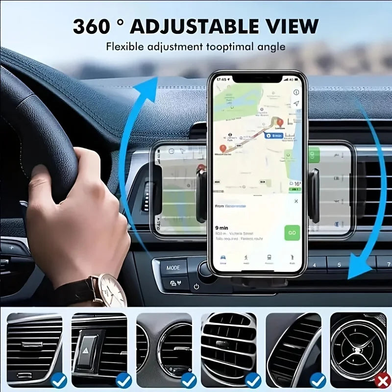 Soporte de teléfono para rejilla de ventilación de coche | Montaje con clip universal | 4,7"-6,7"